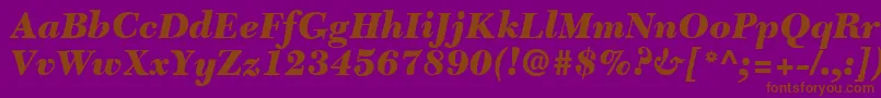 C651RomanBlackItalic-fontti – ruskeat fontit violetilla taustalla