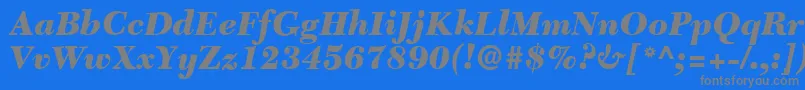 Fonte C651RomanBlackItalic – fontes cinzas em um fundo azul