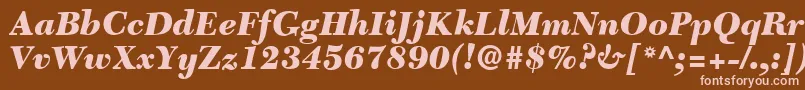 フォントC651RomanBlackItalic – 茶色の背景にピンクのフォント