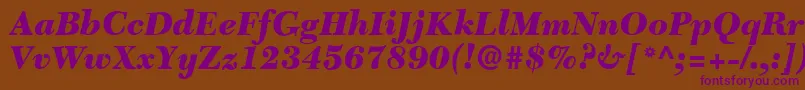 C651RomanBlackItalic-Schriftart – Violette Schriften auf braunem Hintergrund
