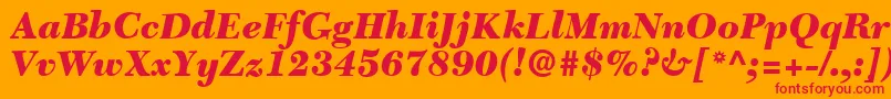 C651RomanBlackItalic Font – Red Fonts on Orange Background