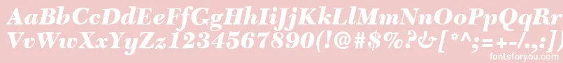 Шрифт C651RomanBlackItalic – белые шрифты на розовом фоне