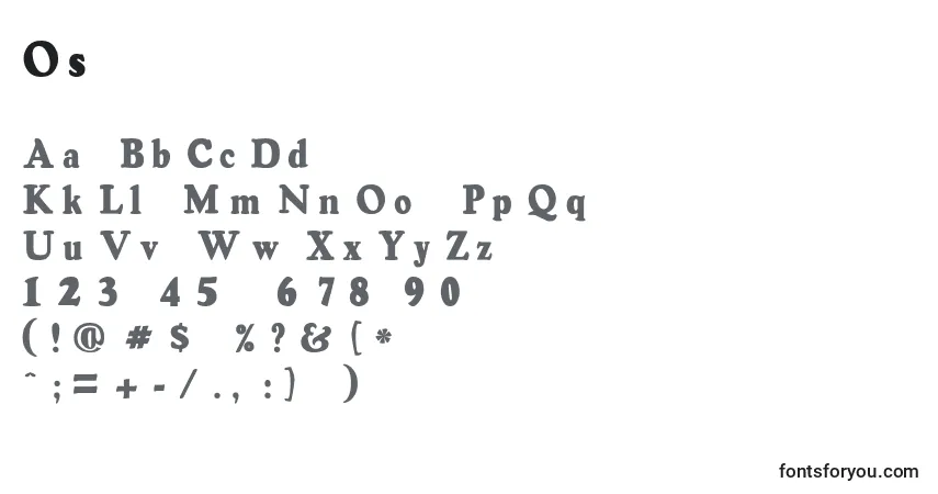 Oswaldgrey-fontti – aakkoset, numerot, erikoismerkit