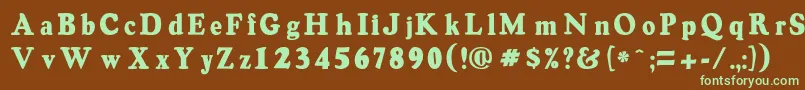 Oswaldgrey Font – Green Fonts on Brown Background