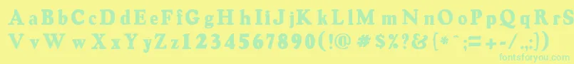 Oswaldgrey Font – Green Fonts on Yellow Background