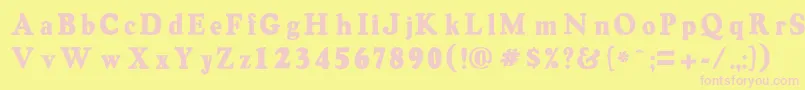Oswaldgrey Font – Pink Fonts on Yellow Background