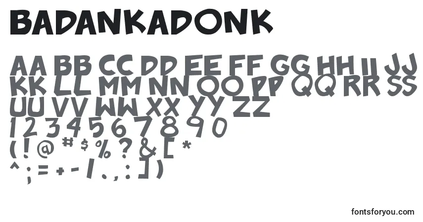 A fonte Badankadonk – alfabeto, números, caracteres especiais