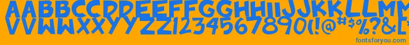 Badankadonk Font – Blue Fonts on Orange Background