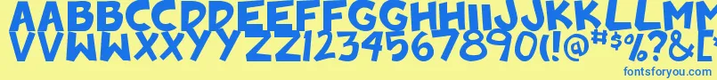 Badankadonk Font – Blue Fonts on Yellow Background