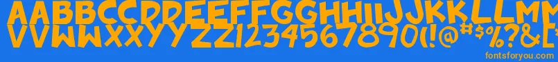 Badankadonk Font – Orange Fonts on Blue Background