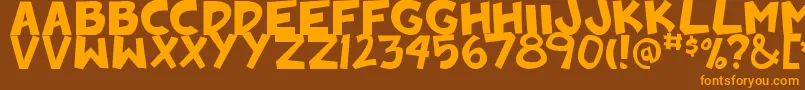 Badankadonk Font – Orange Fonts on Brown Background