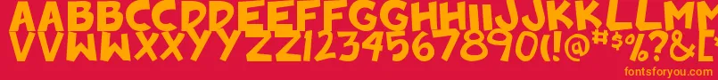 Badankadonk Font – Orange Fonts on Red Background