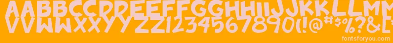 Badankadonk Font – Pink Fonts on Orange Background
