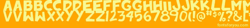 Badankadonk Font – Yellow Fonts on Orange Background