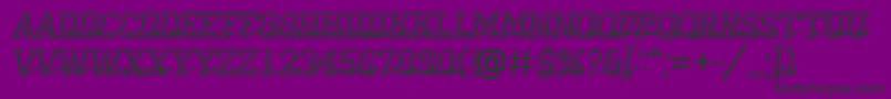ACampusotl3Dshad-Schriftart – Schwarze Schriften auf violettem Hintergrund