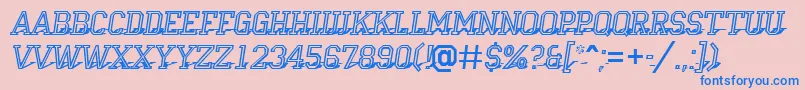フォントACampusotl3Dshad – ピンクの背景に青い文字