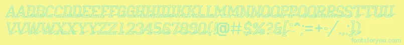 ACampusotl3Dshad Font – Green Fonts on Yellow Background