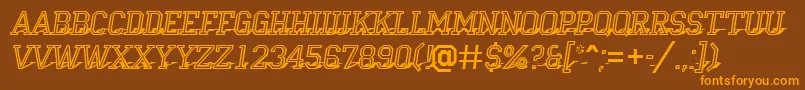 ACampusotl3Dshad Font – Orange Fonts on Brown Background