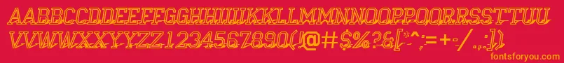 ACampusotl3Dshad Font – Orange Fonts on Red Background