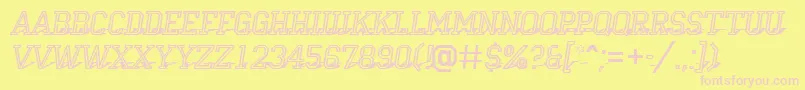 ACampusotl3Dshad-Schriftart – Rosa Schriften auf gelbem Hintergrund