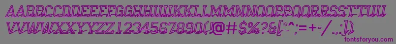 Шрифт ACampusotl3Dshad – фиолетовые шрифты на сером фоне