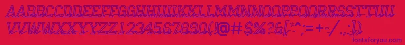 Шрифт ACampusotl3Dshad – фиолетовые шрифты на красном фоне