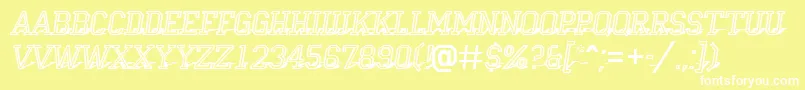 ACampusotl3Dshad Font – White Fonts on Yellow Background