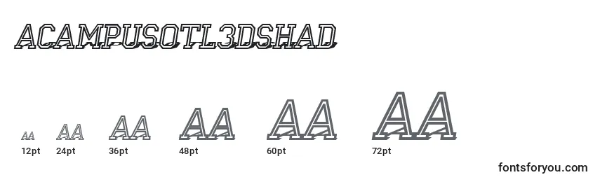 ACampusotl3Dshad Font Sizes