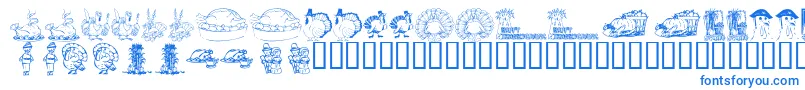 Шрифт KrThanksgiving2002 – синие шрифты