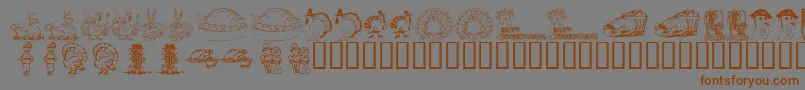 KrThanksgiving2002 Font – Brown Fonts on Gray Background