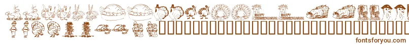 KrThanksgiving2002 Font – Brown Fonts on White Background