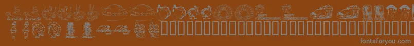 Czcionka KrThanksgiving2002 – szare czcionki na brązowym tle