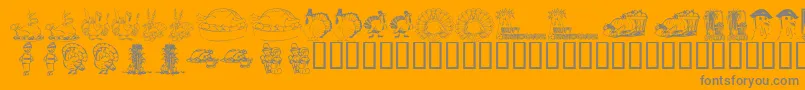 Weitere Informationen zur KrThanksgiving2002-Schriftart KrThanksgiving2002-Schriftart – Graue Schriften auf orangefarbenem Hintergrund