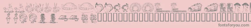 KrThanksgiving2002 Font – Gray Fonts on Pink Background