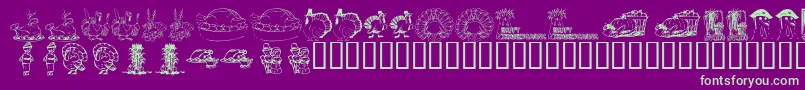 KrThanksgiving2002 Font – Green Fonts on Purple Background