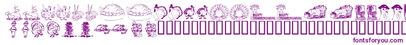 Шрифт KrThanksgiving2002 – фиолетовые шрифты на белом фоне