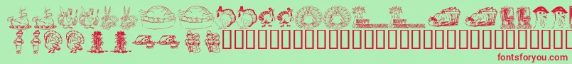 KrThanksgiving2002 Font – Red Fonts on Green Background
