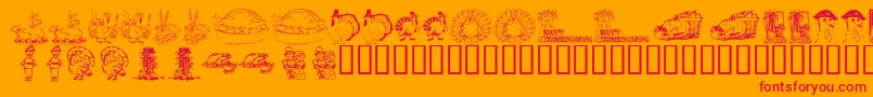 KrThanksgiving2002 Font – Red Fonts on Orange Background