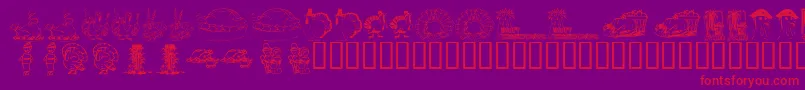 KrThanksgiving2002 Font – Red Fonts on Purple Background