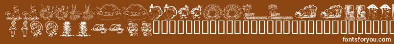 Подробнее о шрифте KrThanksgiving2002 Шрифт KrThanksgiving2002 – белые шрифты на коричневом фоне