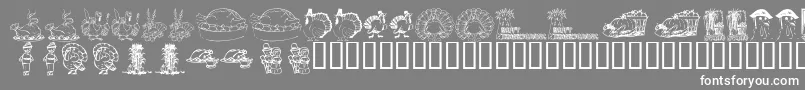 KrThanksgiving2002 Font – White Fonts on Gray Background