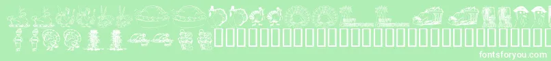 KrThanksgiving2002 Font – White Fonts on Green Background