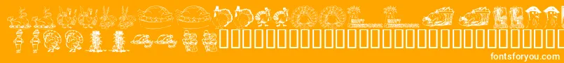 KrThanksgiving2002 Font – White Fonts on Orange Background