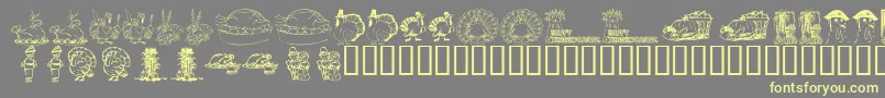 KrThanksgiving2002 Font – Yellow Fonts on Gray Background