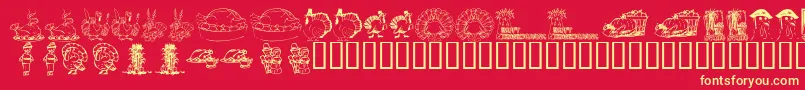 KrThanksgiving2002 Font – Yellow Fonts on Red Background
