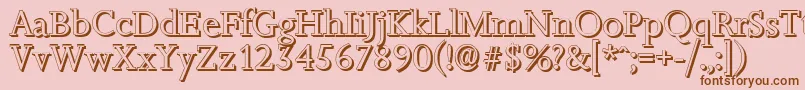 JessicashadowRegular Font – Brown Fonts on Pink Background