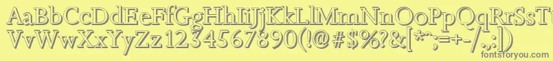 フォントJessicashadowRegular – 黄色の背景に灰色の文字