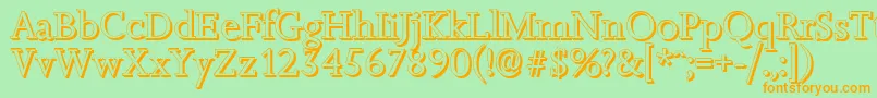 JessicashadowRegular Font – Orange Fonts on Green Background