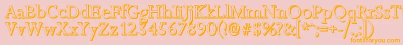 JessicashadowRegular Font – Orange Fonts on Pink Background