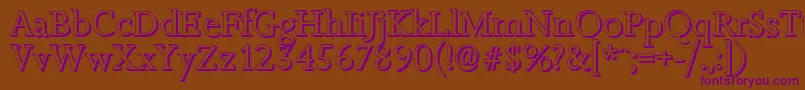 Шрифт JessicashadowRegular – фиолетовые шрифты на коричневом фоне
